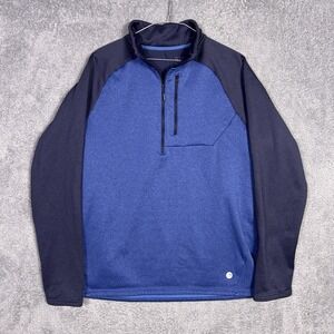 LL Bean Jacket Mens Large Tall LT Blue Fleece 1/2 Zip Pullover Sweater Tech Hike